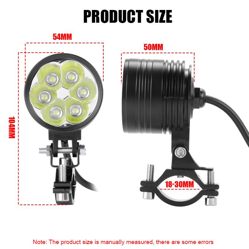 CNC Motorcycle LED Headlight Spotlight Flash 12V Hi-Lo Fog Lamp Auxiliary Additional Light for Motorbike Offroad ATV SUV Truck