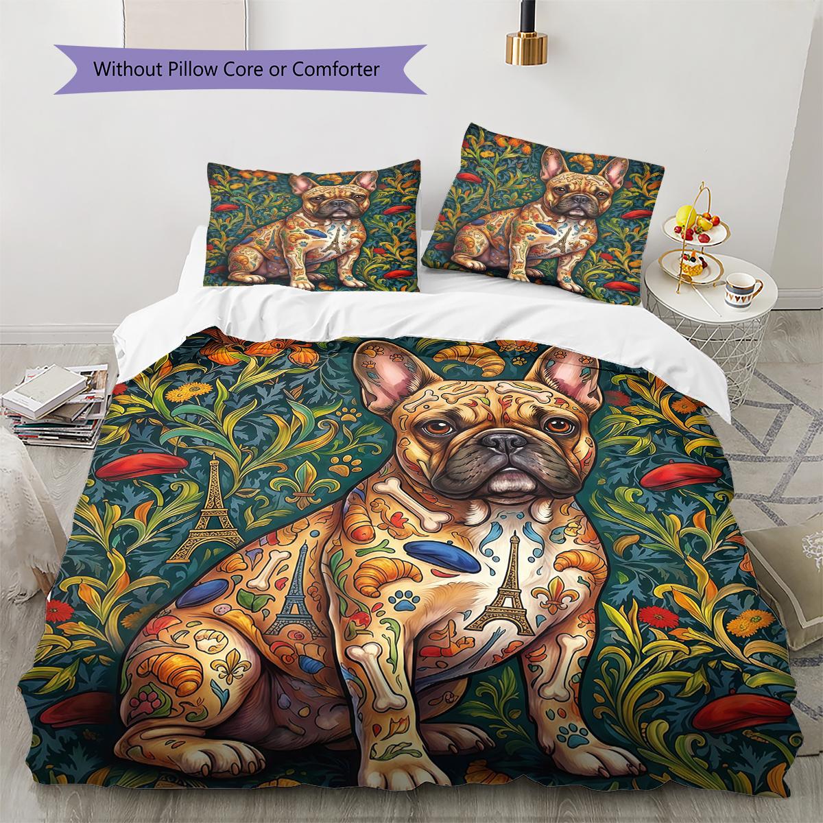 

Floral Art Animals Pattern Bedding,Quilt Set Quilt Cover Pillowcase Home Birthday Gift (1 * duvet cover + 2 * pillowcase, without core) 135x200cm