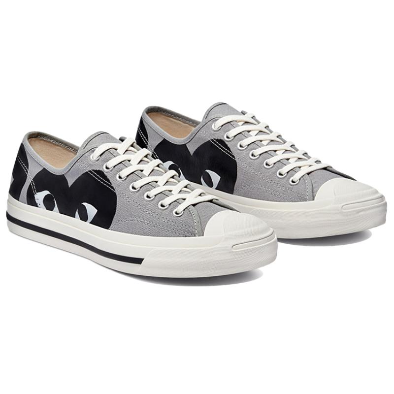 Comme Des Garcons Play X Converse Jack Purcell Versatile Trendy Low-Top Canvas Unisex Black and Grey