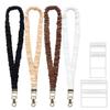 4Pcs Stretchy Retractable Scrunchie Lanyard Set with Waterproof ID Card Holders Soft Telescopic Neck Lanyards