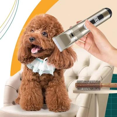 Vimega ABS USB Direct Charging Washable Whole Body Smart Digital Display Bass Gray Gold Pet Dog Hair Trimmer Razor Grooming Set