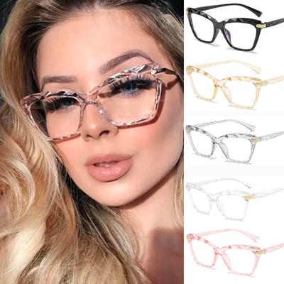 Anti-Radiation Anti-Blue Computer Glasses Frame Retro Transparent Glasses Frame Fashion Cat Eye Optical Sexy Women Men Blue Light Glasses Frame
