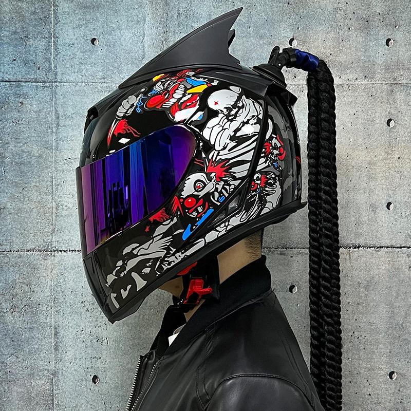Jiekai Electric Vehicle Bike Helmet Men's and Women's Full Helmets Four Seasons Double Mirror Bluetooth Personalized Helmet Grey Party