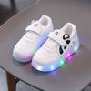 Baby Panda Cartoon Board Shoes LED Light-Up Casual Sneakers for Toddlers & Children Casual Cool Kids Shoes Everyday Sneakers