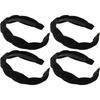New Simple Wide Side Edge Fabric Hair Band Women Fashion Korean Retro Braided Headband Solid Knot Hoop Girls Hair Accessories