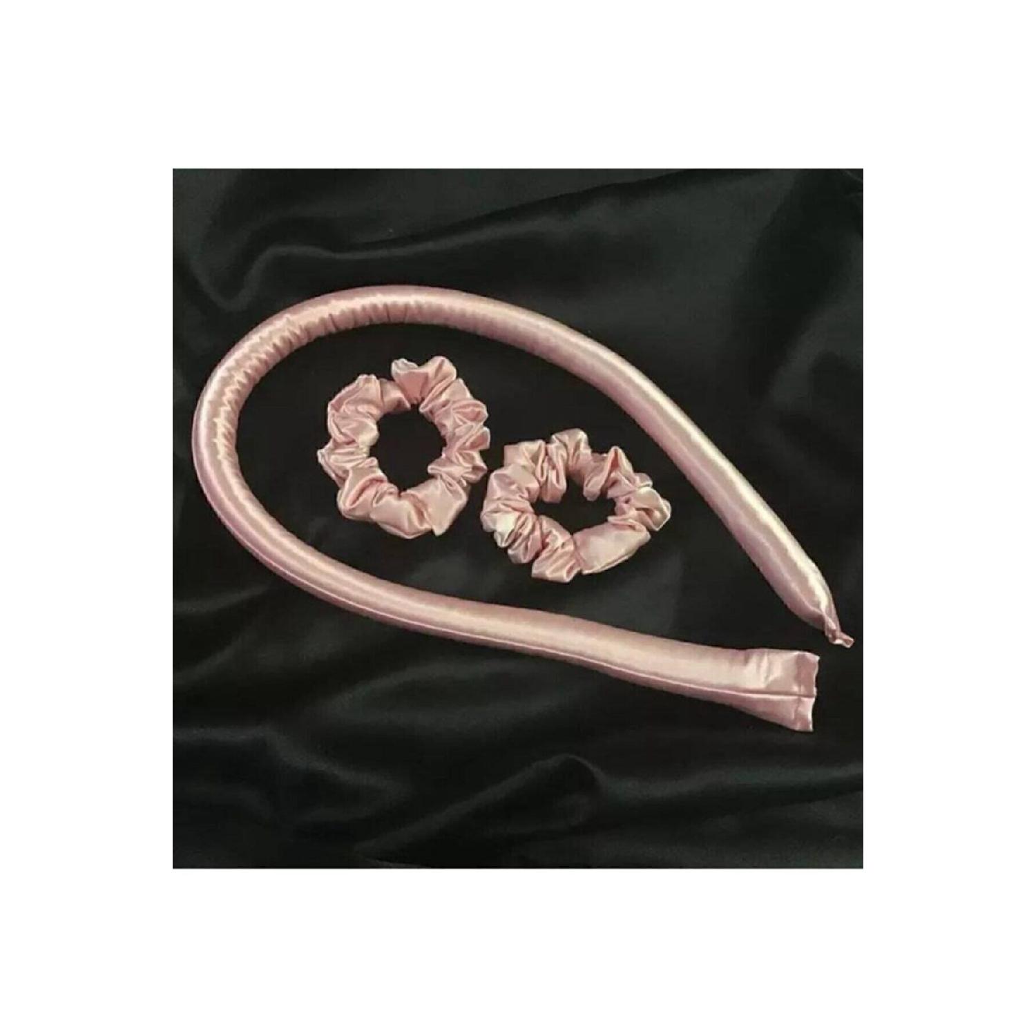 

Powder Pink Heatless Hair Styling Hair Sausage Satin Buckle Set