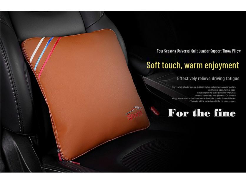 Versatile Car Air Conditioning Quilt, Cushion & Pillow: Dual-Use for Lumbar Support & Backrest, Fits Various Car Models