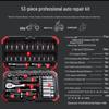 46/53-Piece Socket & Quick Ratchet Wrench Set for Auto Repair & Maintenance with Tool Box