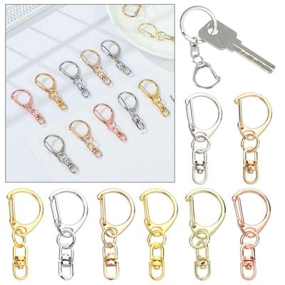10Pcs Jewelry Making DIY KeyChain Split Ring Lobster Clasp Collar Carabiner Snap Bags Strap Buckles Hook
