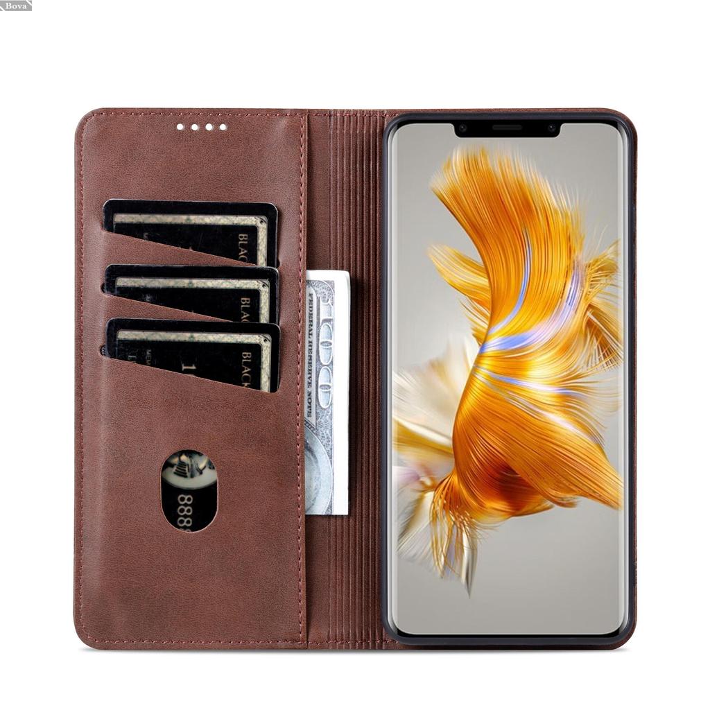 Deluxe Magnetic Adsorption Leather Fitted Case for Huawei Mate 50 Pro / Mate50 Pro Flip Cover Protective Case Capa Fundas Coque