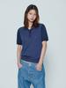 Enzo Blues Sheer Pique Collar Knit (Navy)