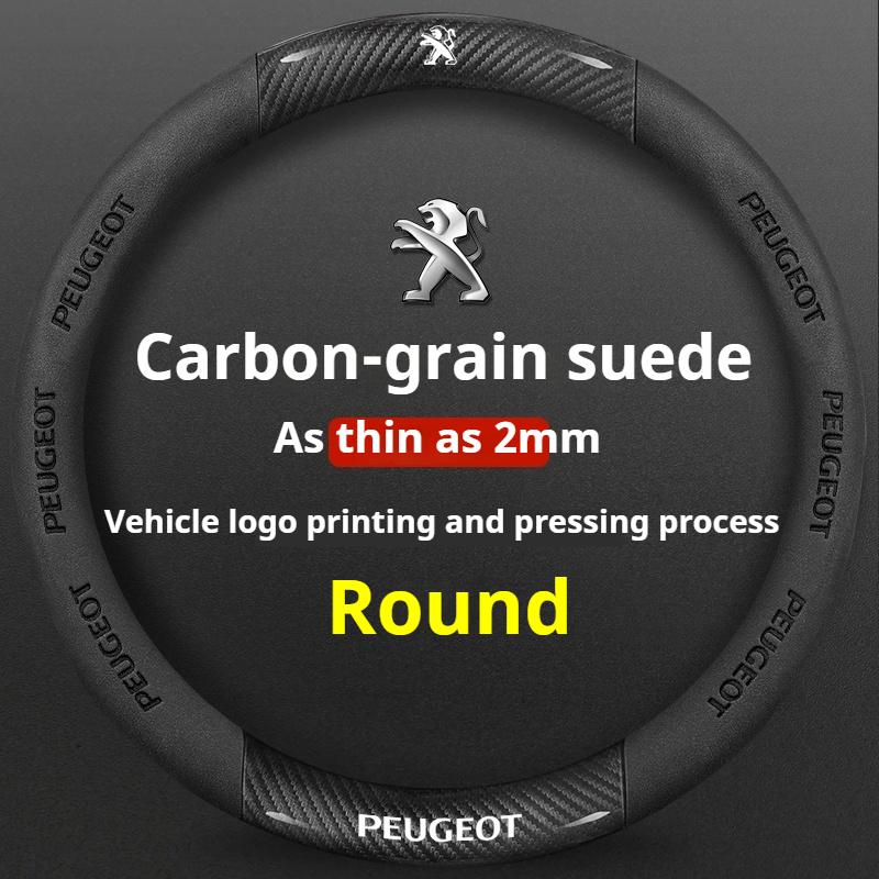 Peugeot GT-Line 206 207 208 307 308 406 407 408 508 607 2008 3008 4008 5008 RCZ Rifter GT İçin Deri Araba Direksiyon Simidi Kılıfı