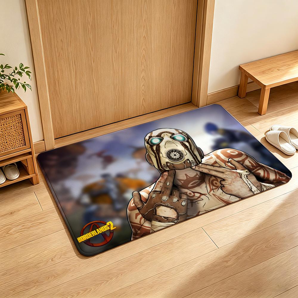 Game B-Borderlands Floor Mat Soft Flannel Floor Mat Suitable for Entryways, Living Rooms, Bedrooms, and Bathrooms