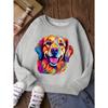 European sizes Kids' Stylish Round-Neck Sweatshirt, Casual Print Top