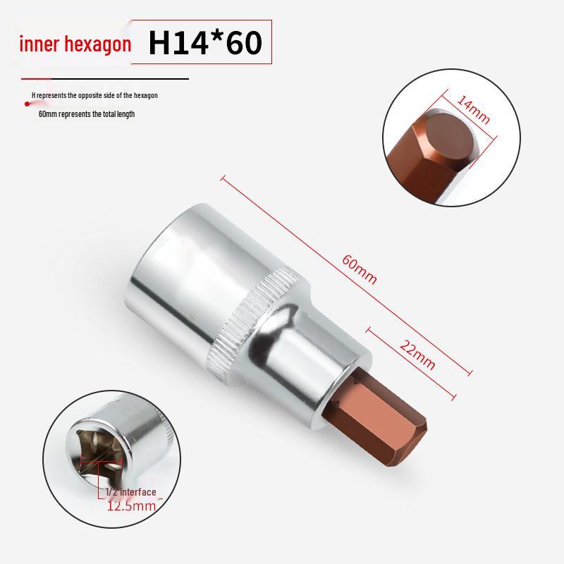 Hexagonal Press-Fit Socket Head Air Gun Tool Set, 1/2H, Extra Hard S2 Alloy Steel, Electric-Pneumatic.