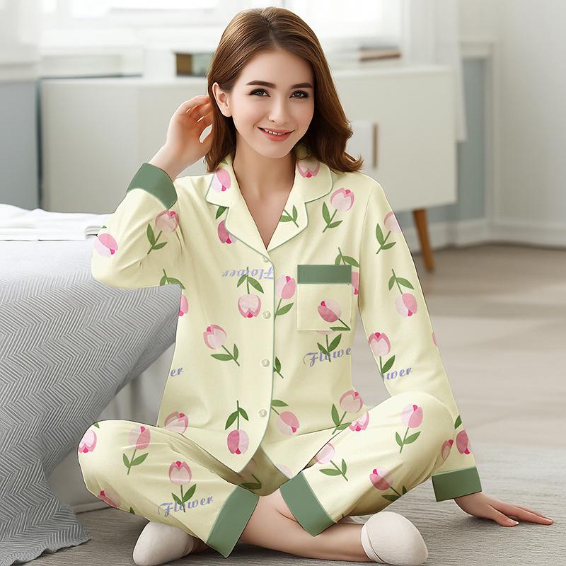 Autumn Women's Cute Rabbit Long Sleeve Pajamas - Light Luxury Two-Piece Set