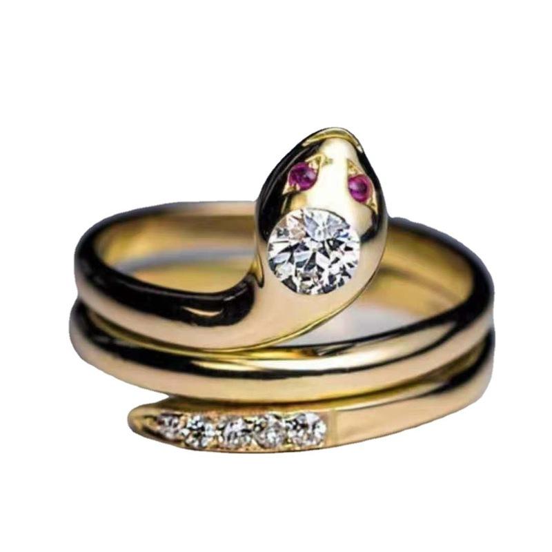 Fashion Snake Animal Women Open Ring Creative Gold Color Party Ring Gift