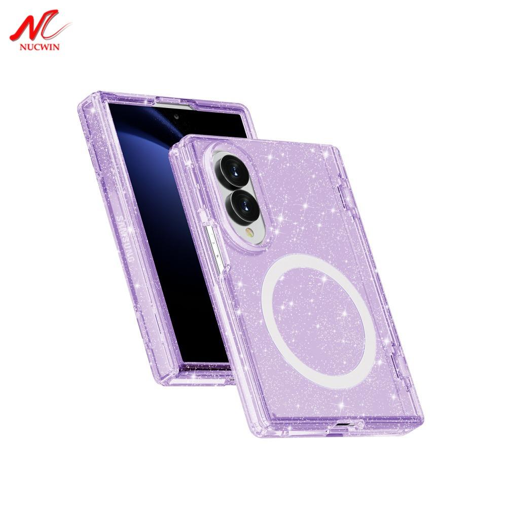 For Samsung Z Fold 8 Magsafe Case Luxury Transparent Glitter Acrylic Hinge Protection Cover for Samsung Galaxy Z Fold 8 Ultra
