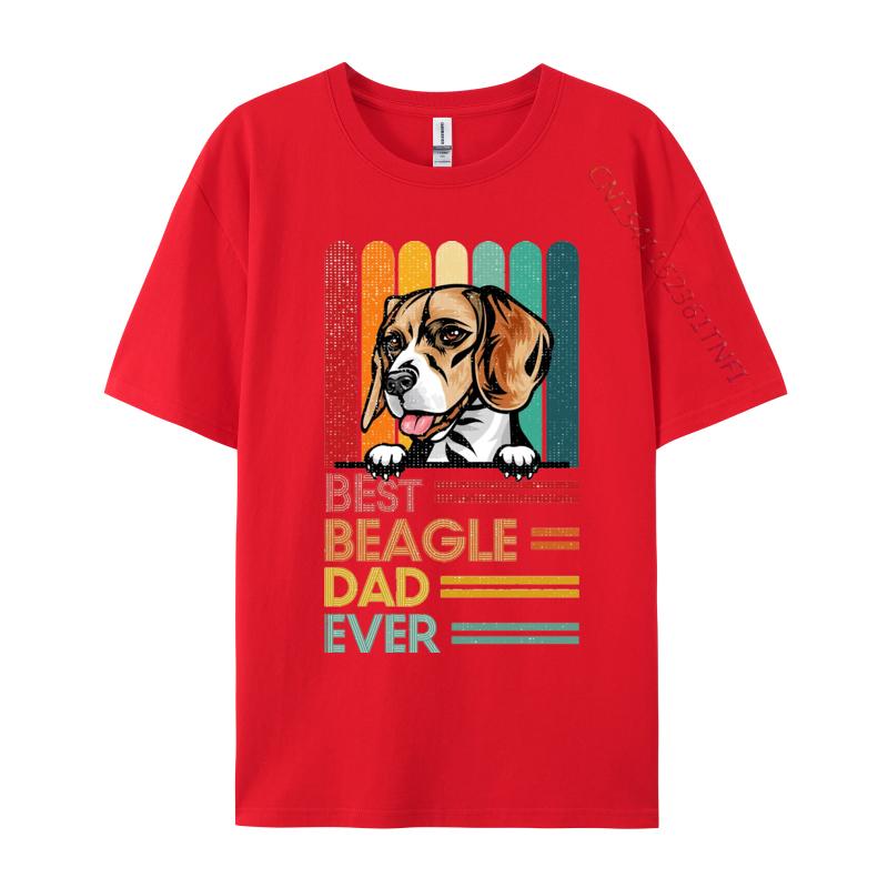 Vintage Best Beagle Dad Ever Tshirt Pet Lover Tshirts Gift From Daughter And Son Man Harajuku Style Tshirts