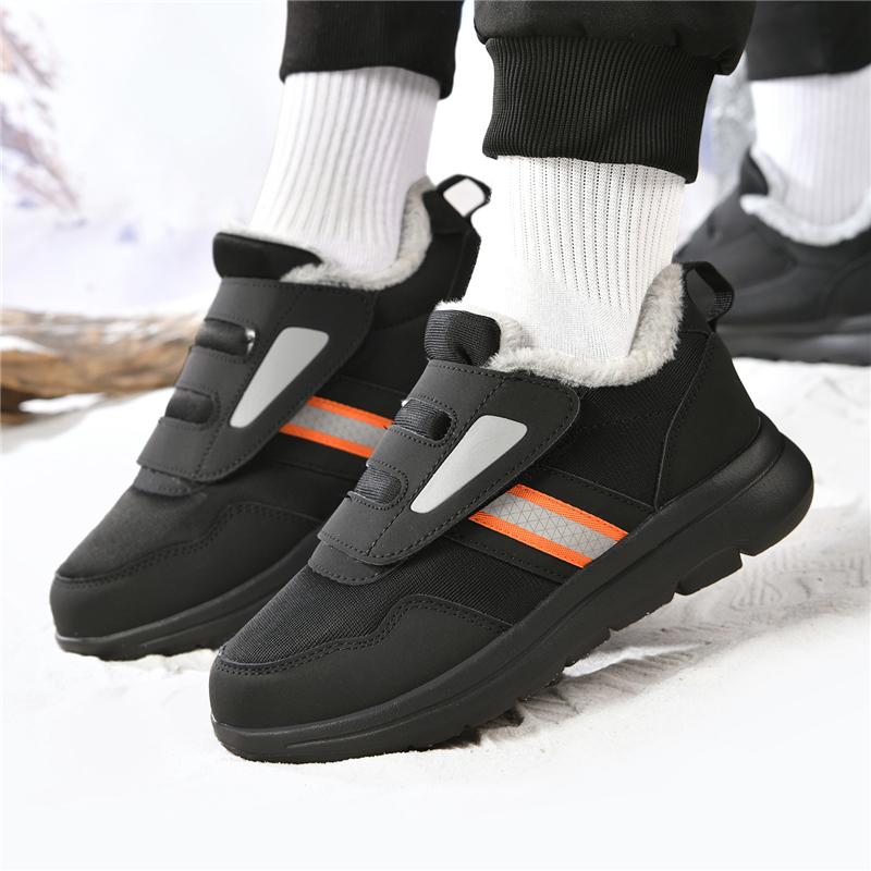 

Winter Warm Walking Casual Shoes Lace Up Soft Comfortable Man Shoes Plush Warm Cozy Luxury House Casual Shoes 38 чёрный
