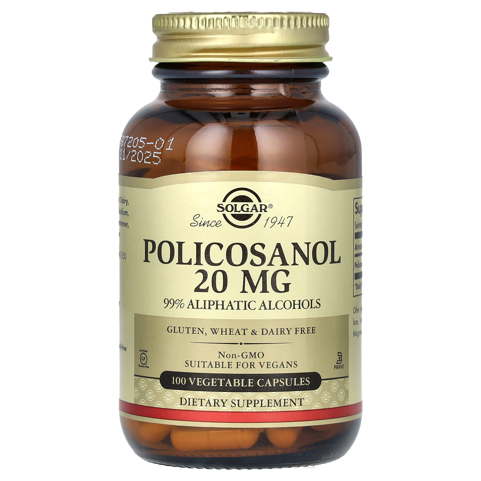 

Policosanol, 20Mg, 100 Veggie Caps