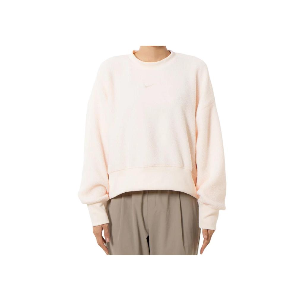 Nike Solid Color Pullover Round Neck Long Sleeve Sweatshirt Women sweatshirt Beige DQ6845-838