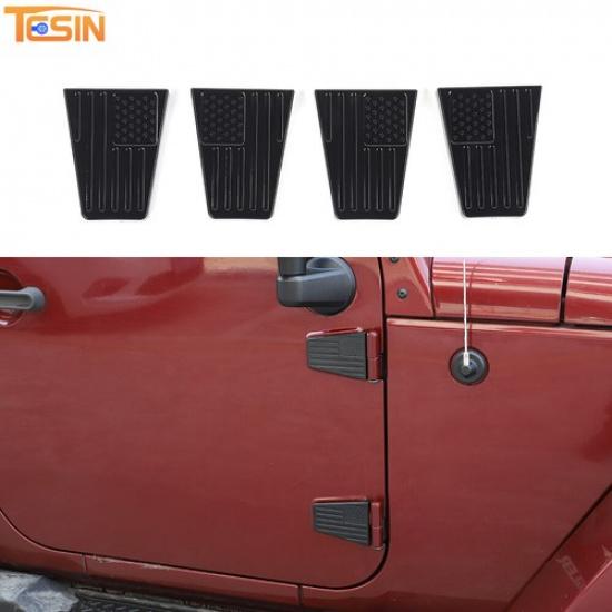 Exterior Door Hinge Decor Cover Trim for Jeep Wrangler JK 07-17 2-Door US Flag