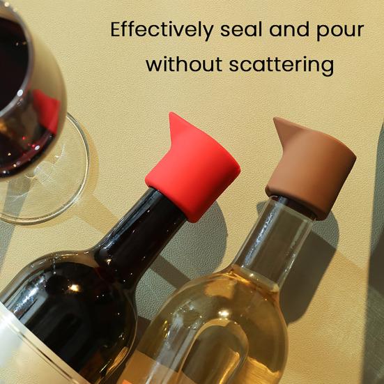 Silicone Wine Bottle Stopper Reusable Seal Cap for Red White Wine Champagne Beer 7-Spiral Wine Cork with V-Shaped Pour Spout Air-Tight Preserver