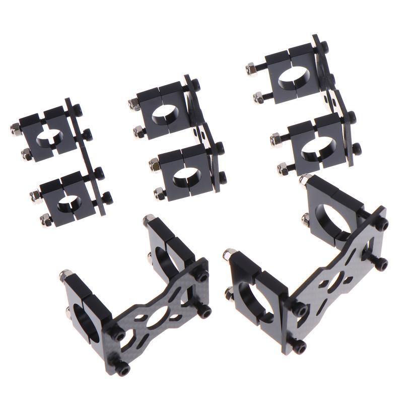 12/14/16/18/20/22/25/30mm 3k Carbon Fiber Motor Base Fixed Seat Mount Plate Pipe Clamp For RC Aircraft Model-TOY
