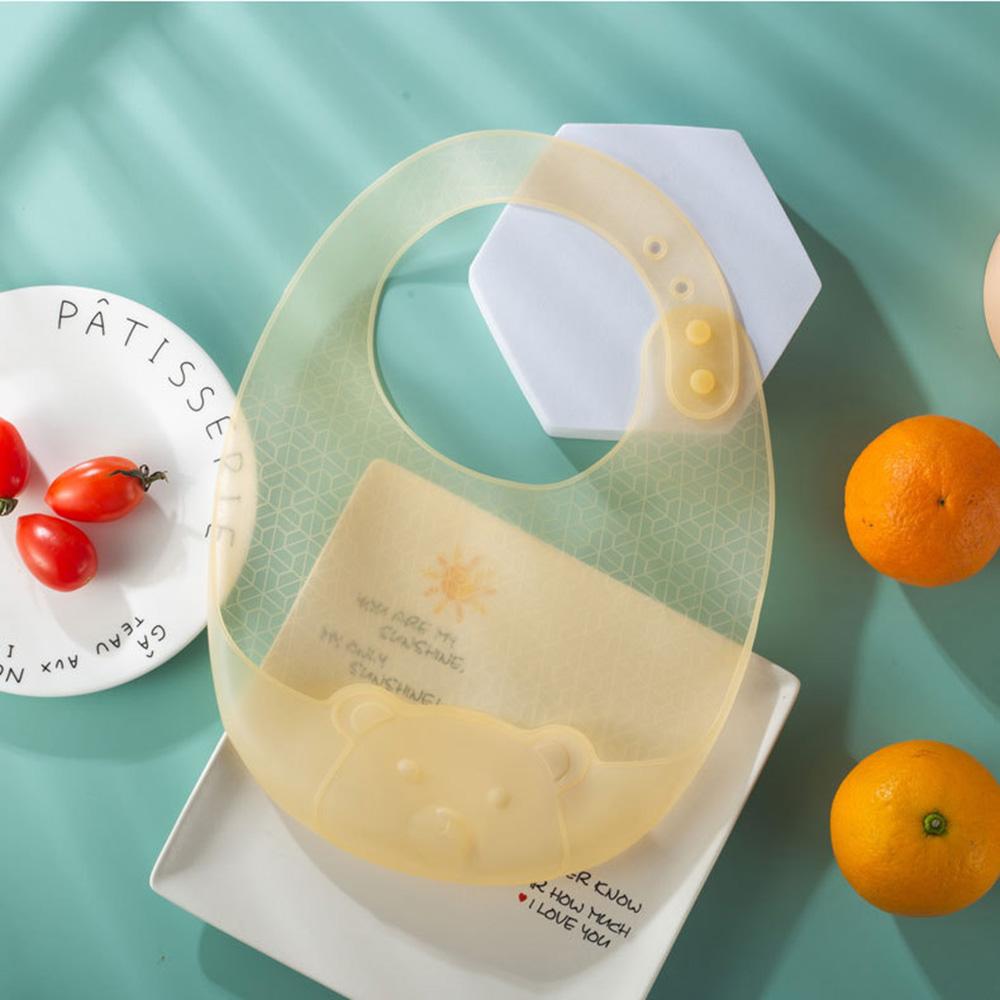 Baby Eating Bib, Complementary Food Bib, Waterproof Silicone Baby, Super Soft and Lightweight Children's Bib, Saliva and Dirt Pr