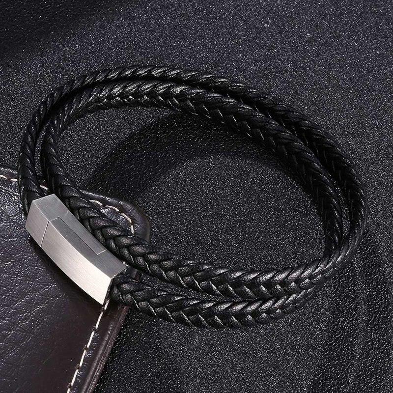Rope Winding Stainless Handmade Steel Men Leather Bracelet Selection Classic Winding Bracelet Accessories Gift