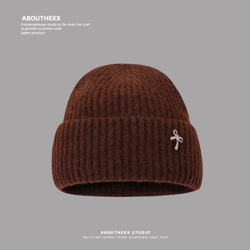 

Women s Hat with Big Head and Face In Autumn and Winter Small Wool Hat with Versatile Warm Ear Protection Cold Hat Korean Bow Knit Hat M（56-58cm）