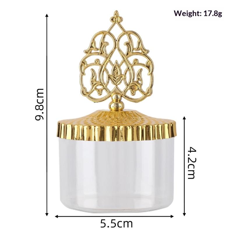 Eid Mubarak Middle Eastern Round Snack Tray Metal Plastic Ramadan Candy Nut Dessert Container Decorative Food Presentation Party
