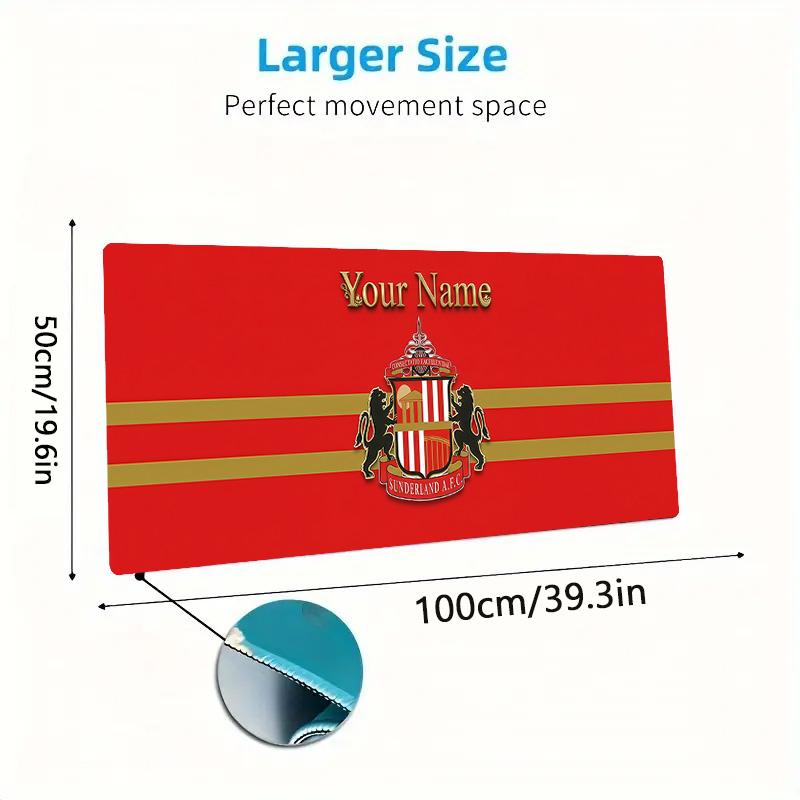 Sunderland A1 Custom Name Large Size Mouse Pad Large Gaming Table Cushion Non-slip Laptop Tablet Big Mousepad XXL Mat Mini PC Playmat With Lock Edge