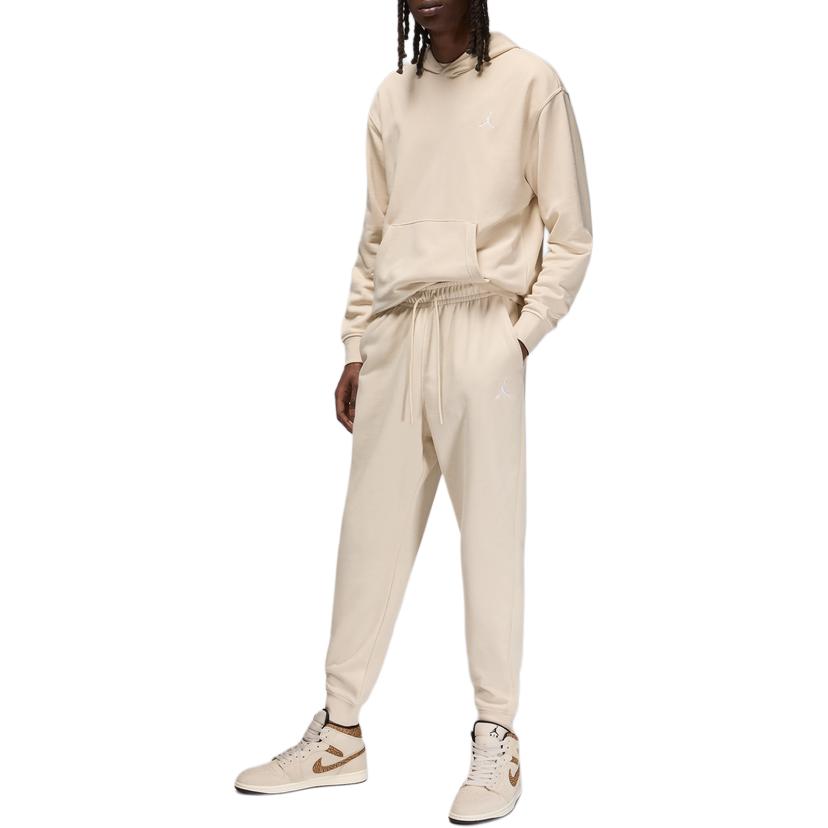 Jordan Essentials Solid Color Lace-Up Casual Tapered Knit Joggers Men Joggers Legendary-Light-Brown FQ7762-203