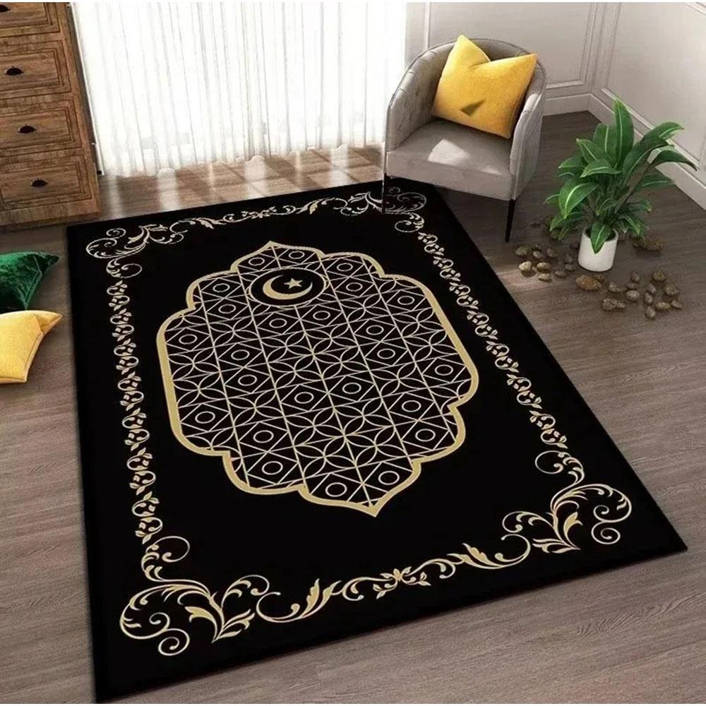 Tapis de prière musulman islamique Décor de salon Tapis antidérapants Chambre Chevet Tapis doux Paillasson d'entrée Tapis lavable en machine