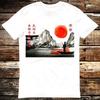 Japan Fish Man In Boat with Moon Japanese Dream Fishing Fishy T Shirt 6331 Unisex T-Shirt