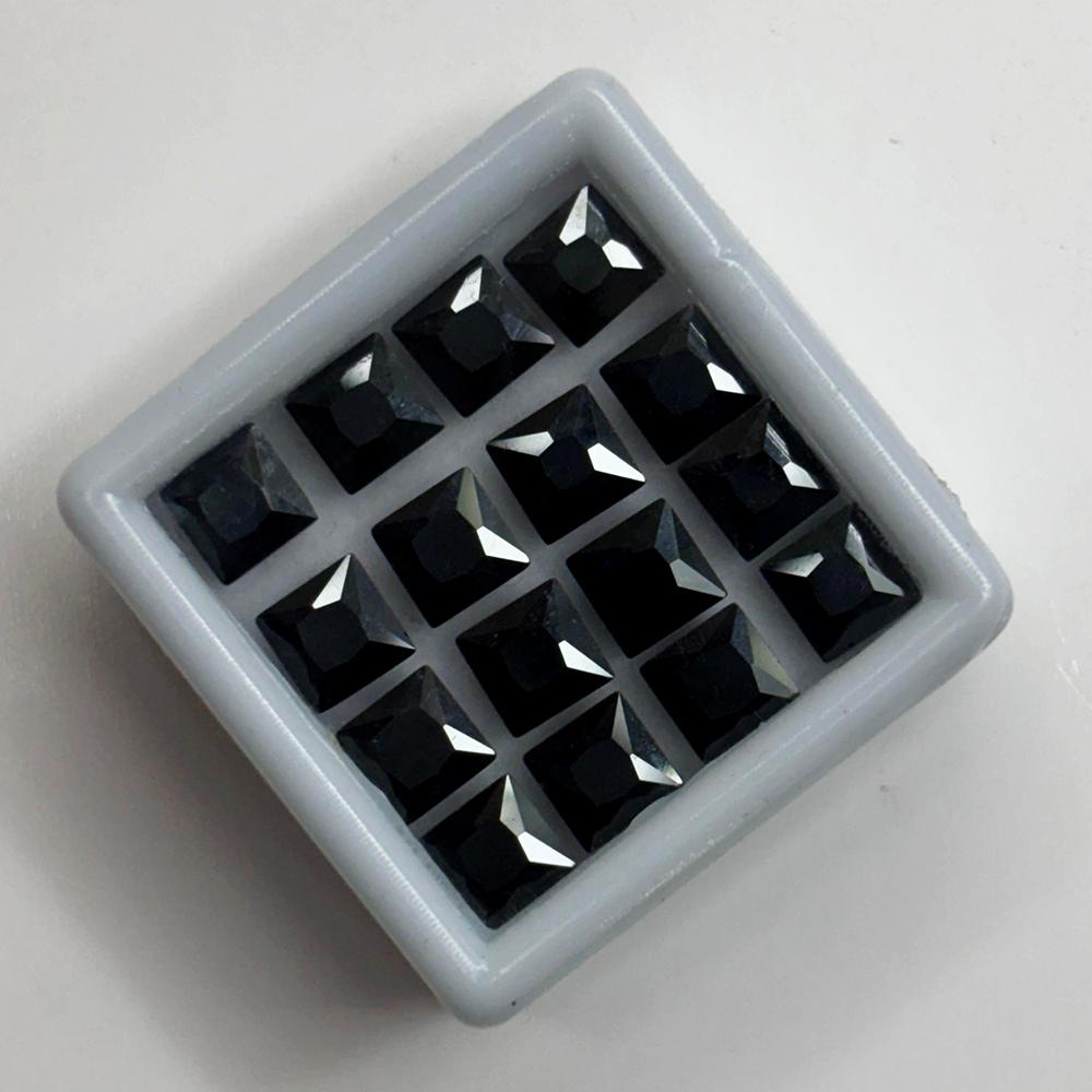 Natural Black Sapphire Square Cut Certified 5x5 Mm 5.40 Ct Gemstone Free Gift