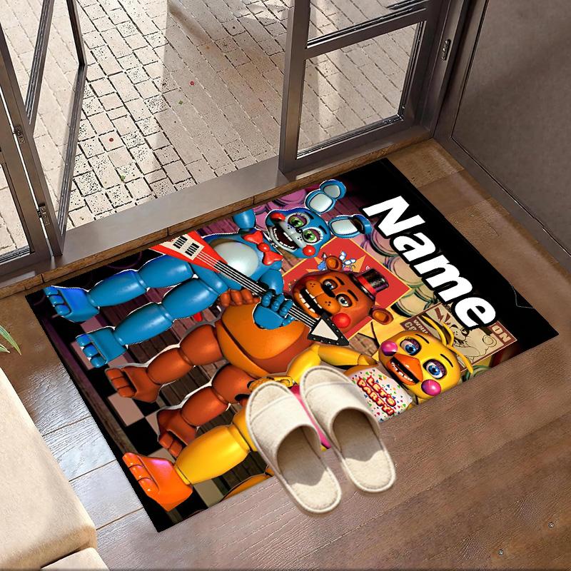 Custom Name Personalized Five Nights at Freddy's Print Carpet, Versatile Home Decor Rug, for Playroom, Apartment, Balcony, Entryway, Hallway Gift
