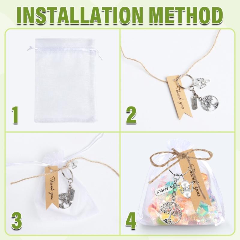 12 Set Tree Charm Key Holdera Hanging Pendant Alloy Texture Trees Keychain Perfect for Jewelry Making and Craft Projects