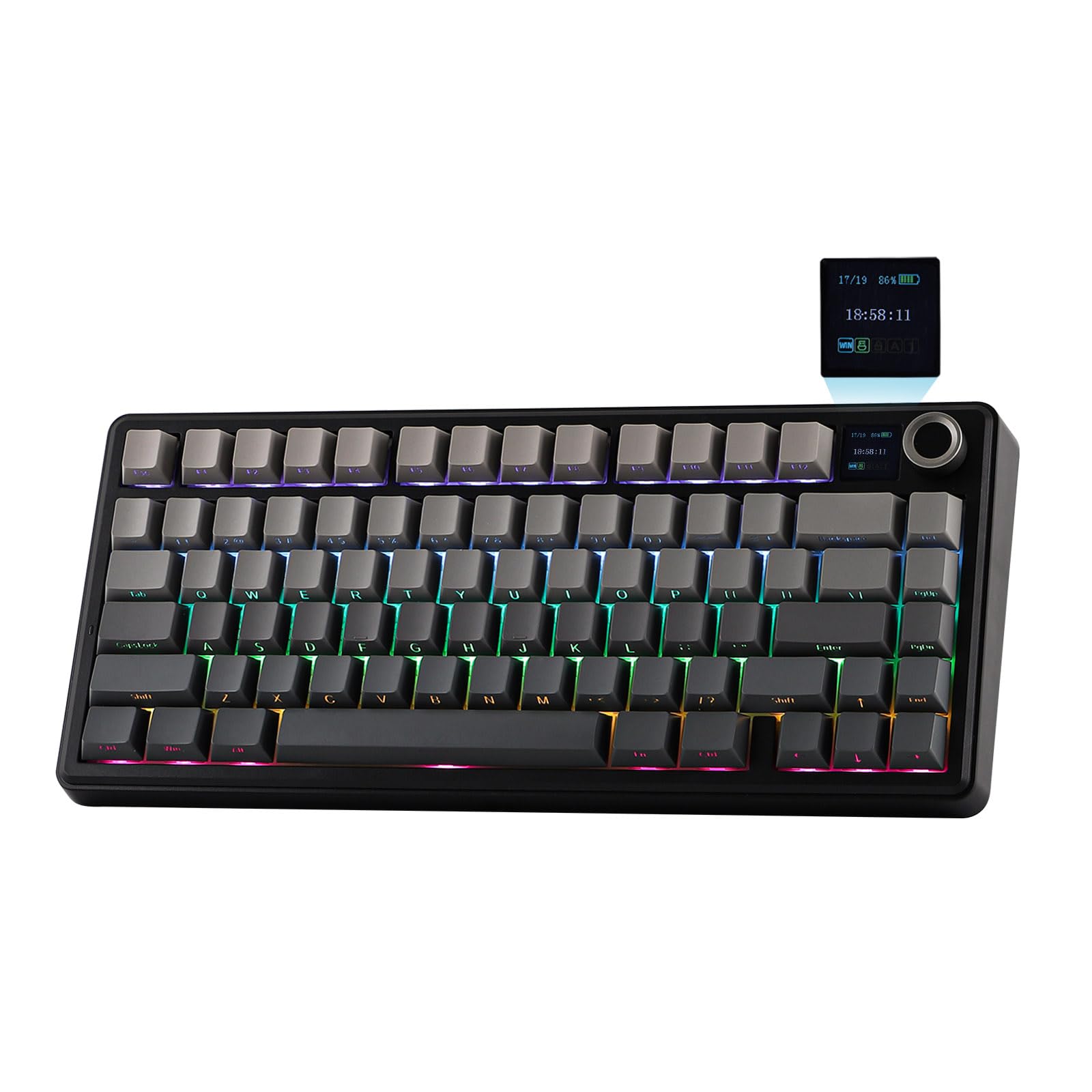 

EPOMAKER X AULA F75 MAX Wireless Gaming Keyboard with TFT Creamy for and Technical Standards Approved Tri-Mode Screen, Hot-Swappable Knobs,