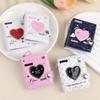 Mini Cute Heart Photocard Album 32 Pockets Portable Clear Kpop Card Holder for Idol Collectibles Travel Souvenir Gift