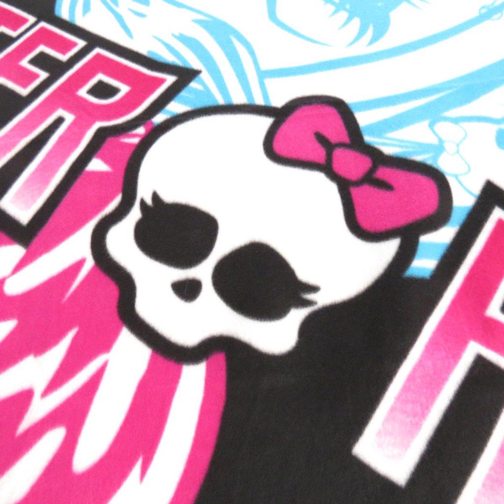 Monster high [J5482] - Pătură din lână „Monster High” roz albastru negru