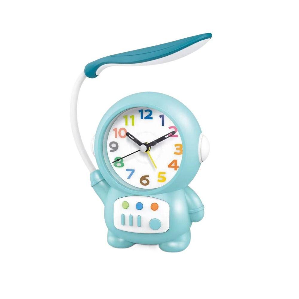 Astronaut Shaped Astronaut Desk Lamp Plastic Bedside Clocks Glowing Alarm Clock  Kids