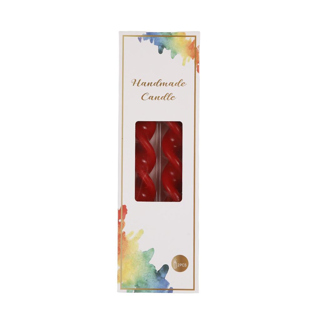 10-inch Classic Colorful Threaded Long Rod Candle Home Creative Odorless Twisting Rod Wax