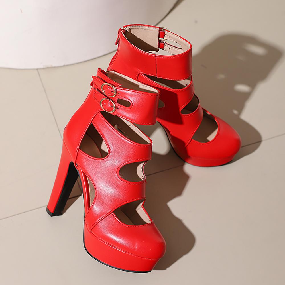 Sandali Piattaforma con Cinturino alla Caviglia Bianchi da Donna Punta Tonda Tacco Alto 12cm Taglia Grande 50 Antiscivolo