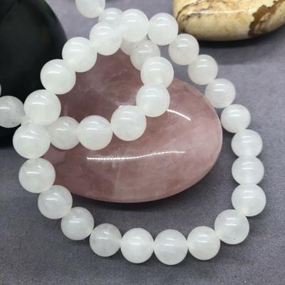 Palm Stone Fashion Exquisite Gemstone Pretty Reiki Healing 8mm Beads Selenite Bracelet Crystal Healing