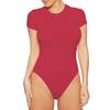 2025 Women's Slim-Fit Casual Round Neck Bodysuit - Solid Color Short Sleeve T-shirt