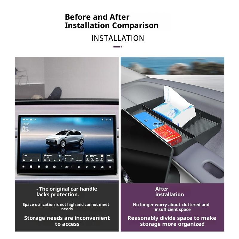 For Leapmotor B10 Screen Rear Storage Box Special Navigation Screen Organizer Box Storage Case Interior