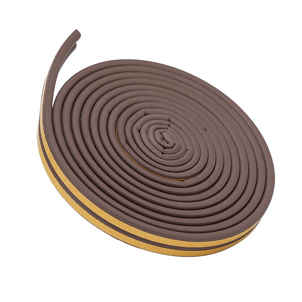 5 Metrów 9*6mm Samoprzylepna Uszczelka Gumowa Izolacyjna Akustyczna do Drzwi Okien (brązowy)